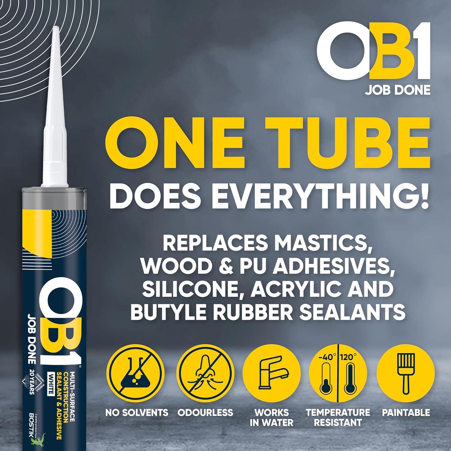 OB1 Multi-Surface Sealant & Adhesive White 290ml - Image 2