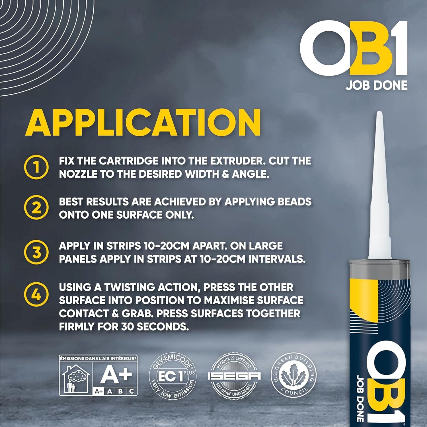 OB1 Multi-Surface Sealant & Adhesive Clear 290ml - Image 5