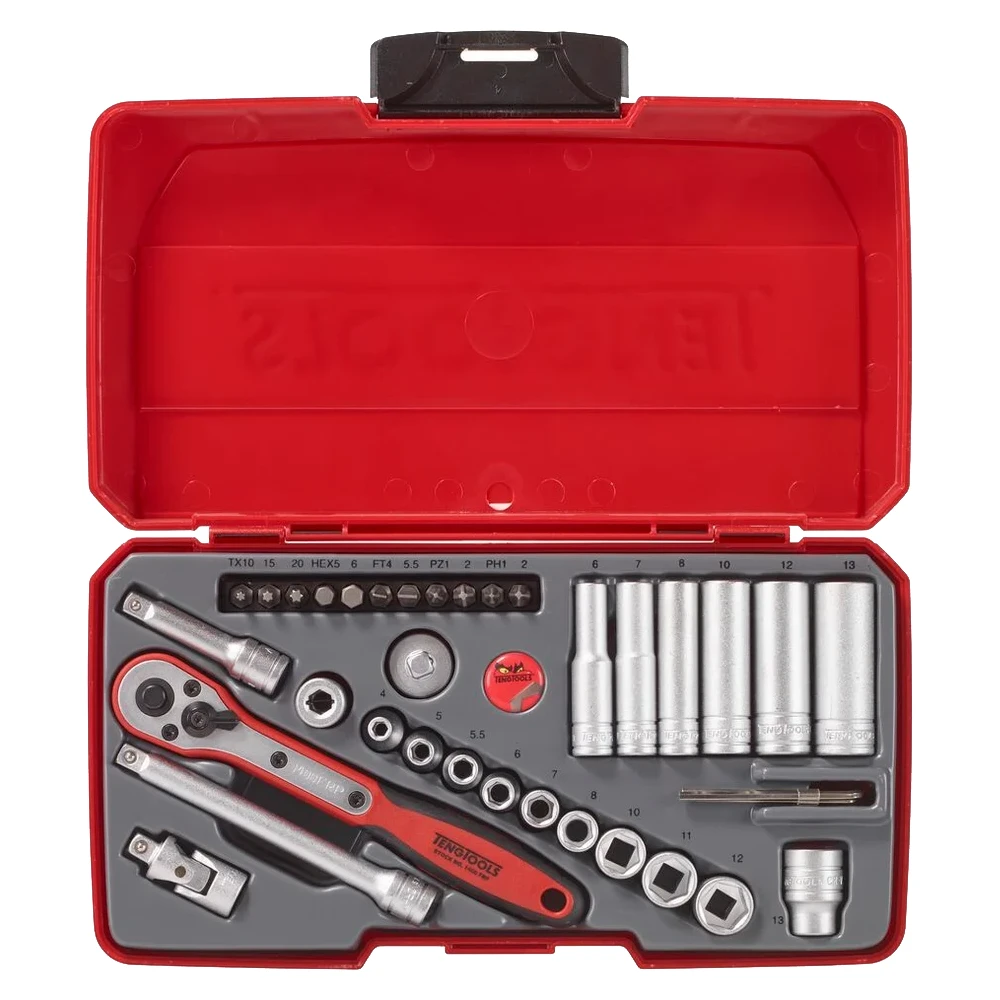 TengTools 1/4" Socket Set 6 pt 36 Pieces T1436 - Image 2