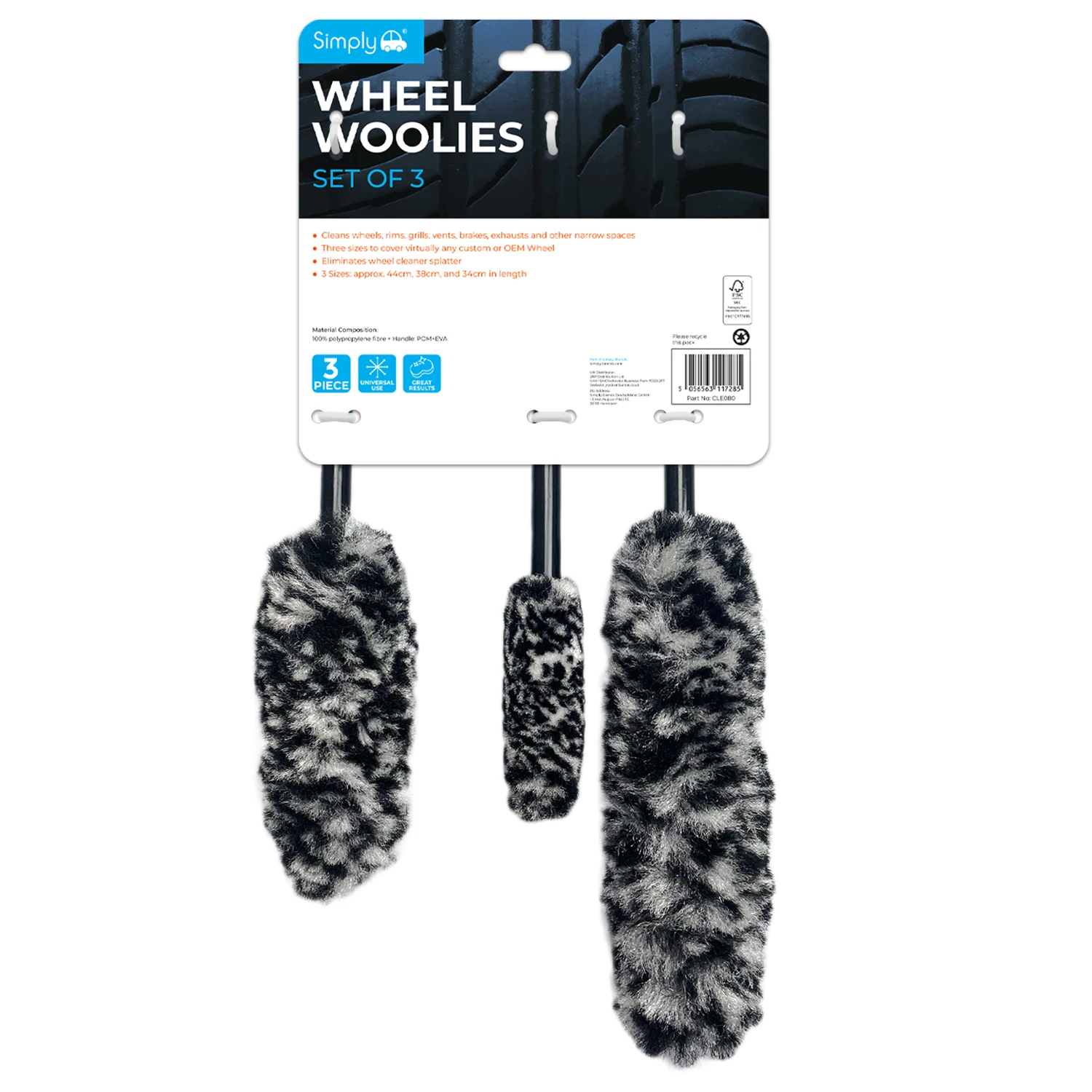 Simply Auto Microfibre Wheel Woolies 3 Piece Set