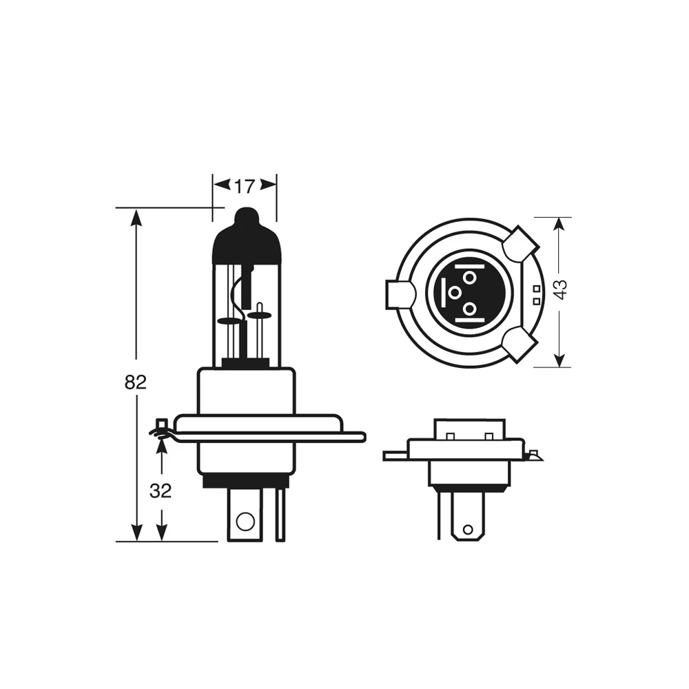 Ring H4 Halogen Headlight Bulb 12V 60/55W P43t R472 - Image 3