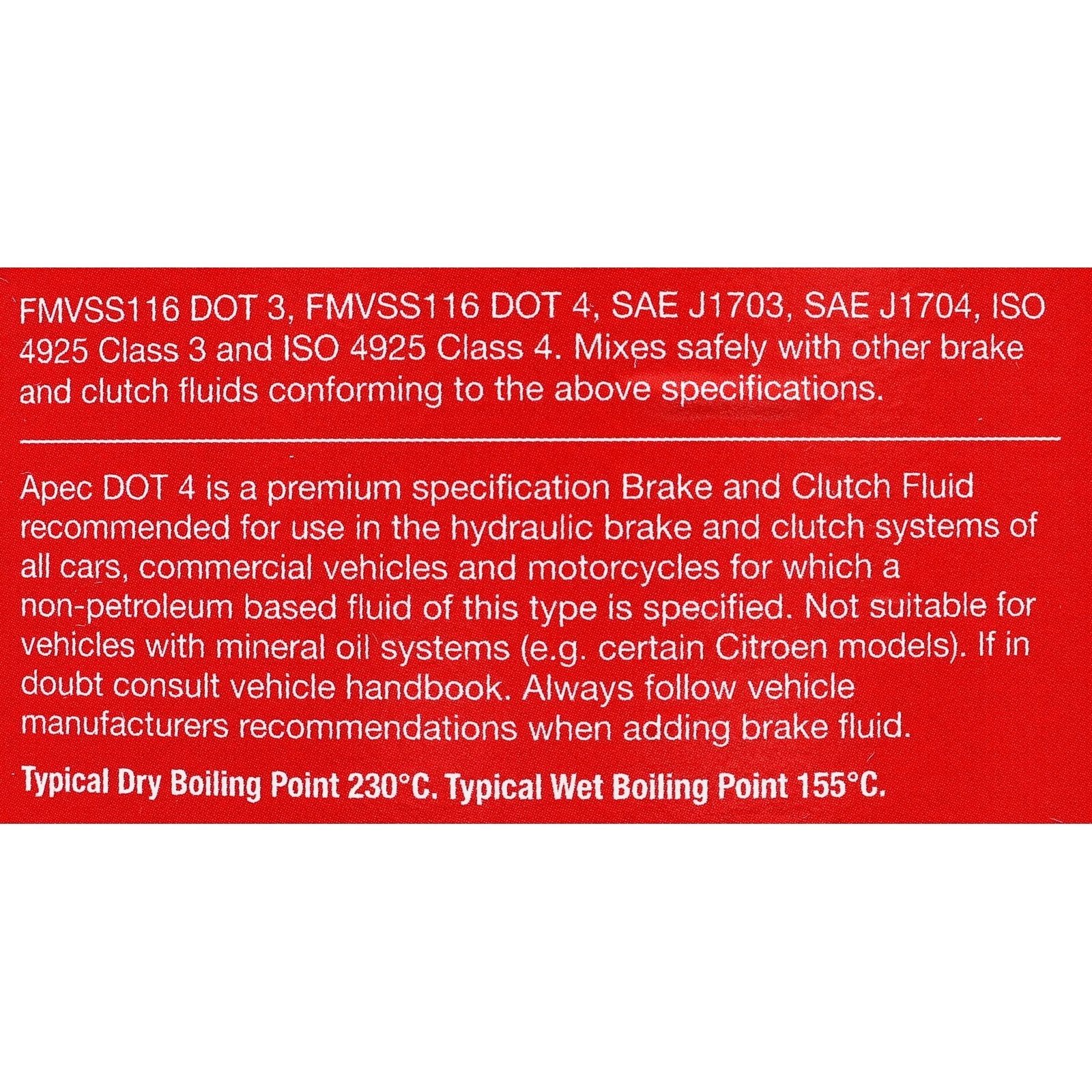 Apec DOT 4 Brake & Clutch Fluid 1 Litre - Image 4