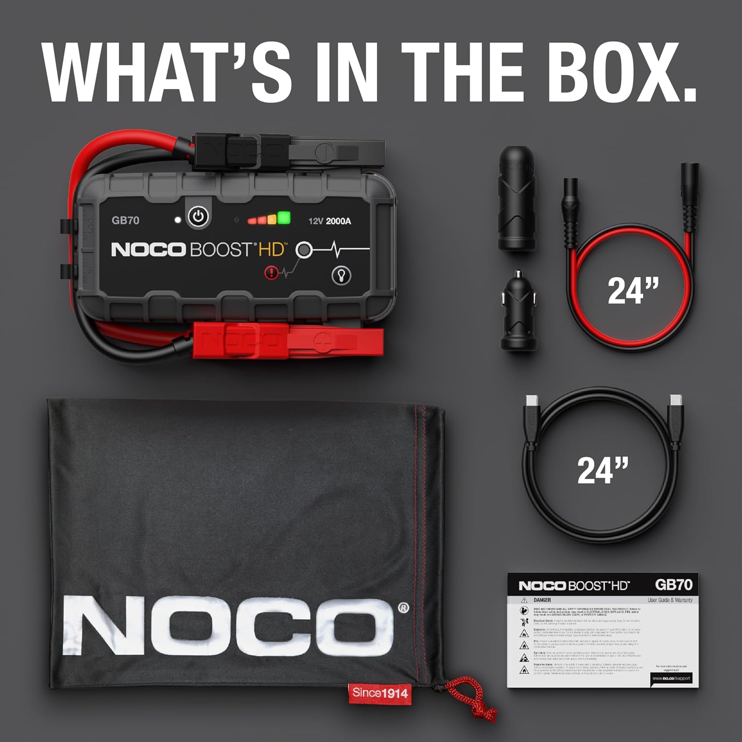 NOCO Boost HD GB70 2000A 12V Lithium Jump Starter - Image 6