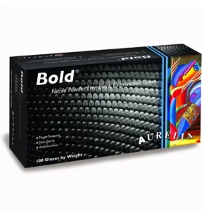 Aurelia Bold Black Nitrile Powder-Free Examination Gloves Medium Pack of 100 - 73997