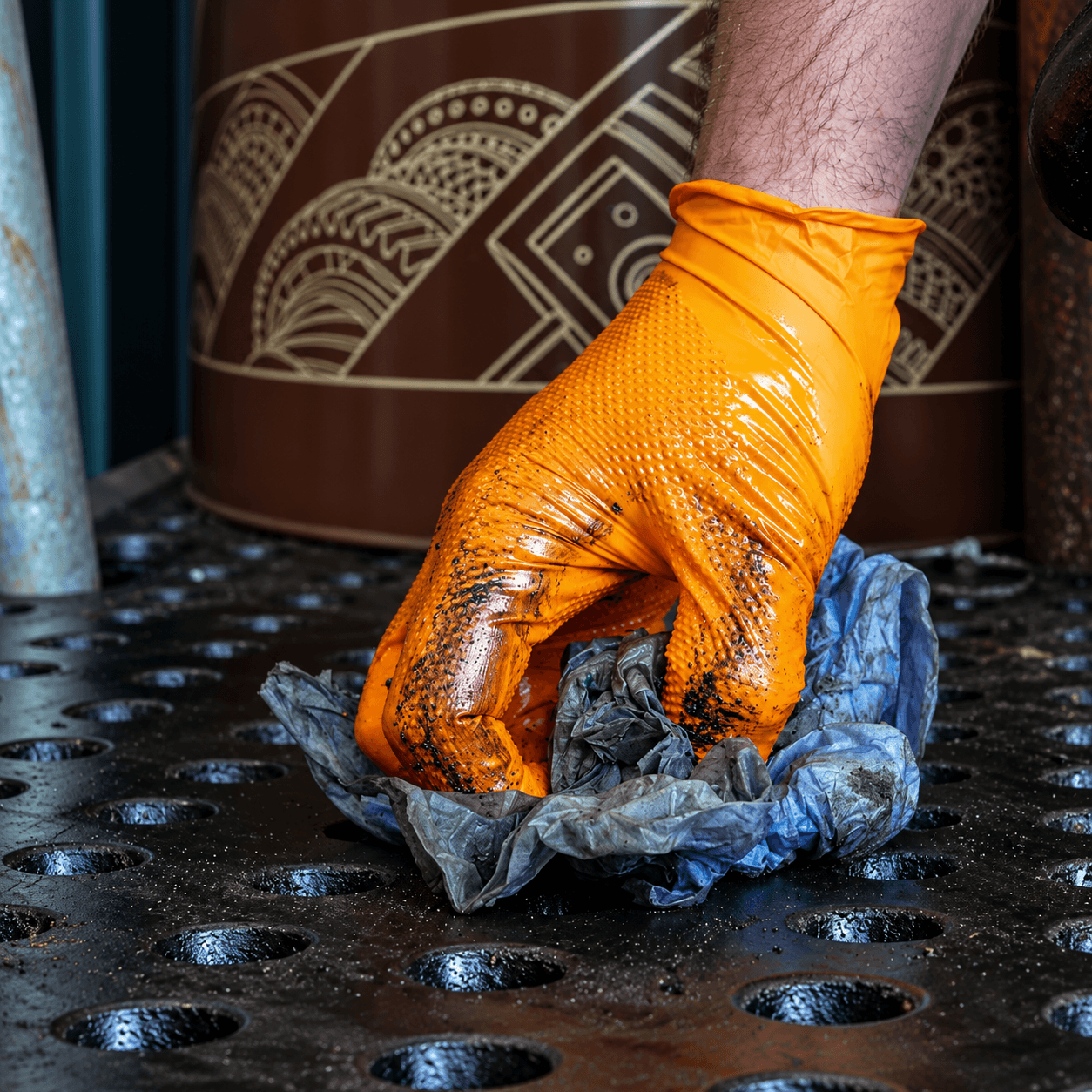 Mercator ideall Grip+ Predator Pro Heavy Duty Orange Nitrile Gloves Pack of 50 - Image 6