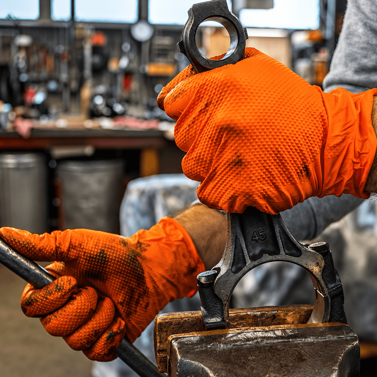 Mercator ideall Grip+ Predator Pro Heavy Duty Orange Nitrile Gloves Pack of 50 - Image 5